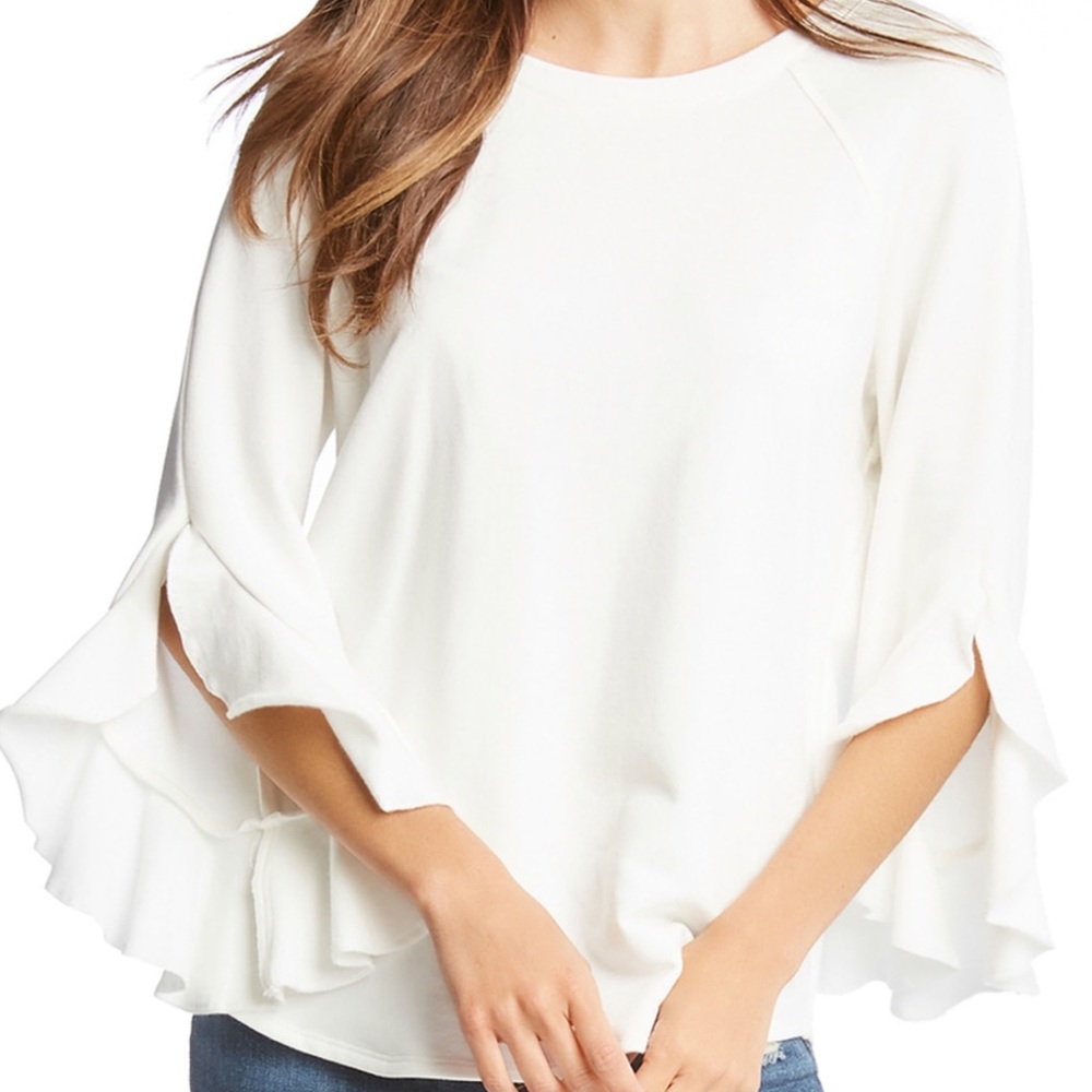 Ruffle sleeve sweater
